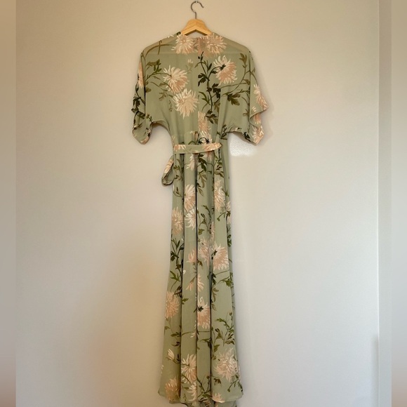 NEW Reformation Winslow Wrap Dress Pergola Floral Green | size XS - Picture 10 of 14